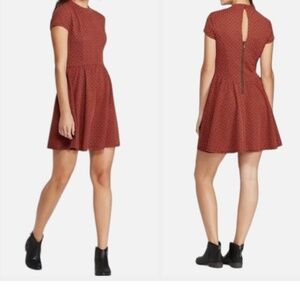 Xhilaration Rust Fit & Flare Mod Mini Cap Sleeve Dress Size M